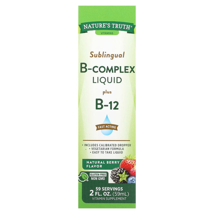 Nature's Truth Natural Berry Flavor Fast Acting Sublingual Vitamin B Complex Liquid 2 Fl Oz by Pasteur Pharmacy