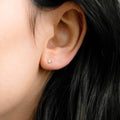 Classic CZ Tiny Diamond Screw Flat Back Earrings: Gold by Boutique 23