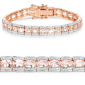 18K Rose Gold Plated 11.60 Carat Genuine Morganite .925 Sterling Silver Bracelet by Bids.com