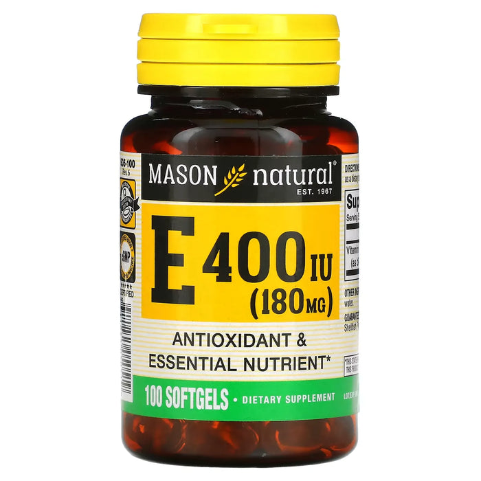 Mason Natural 400 IU (180 Mg ) Vitamin E 100 Softgels by Pasteur Pharmacy