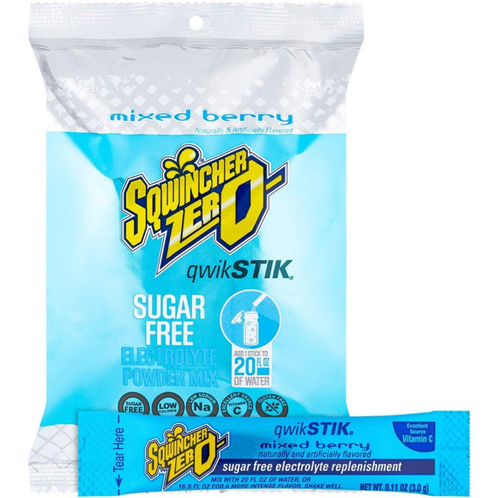 Sqwincher® Zero Qwik Stik® – Sugar-Free Electrolyte Powdered Beverage Mix (Mixed Berry) by Pasteur Pharmacy