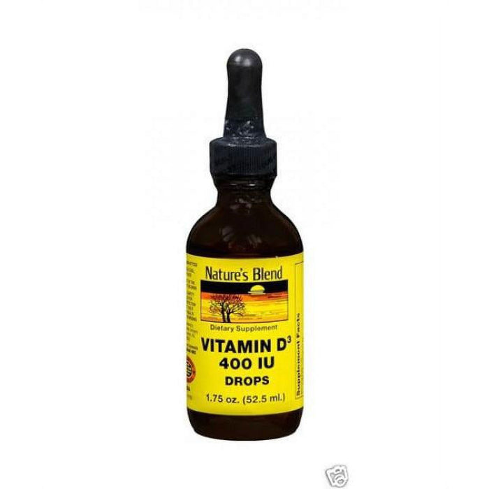 Nature's Blend Vitamin D3 Liquid Drops 10 mcg (400 IU) - 52 mL (1.76 fl oz) by Pasteur Pharmacy