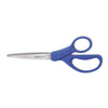 Westcott Preferred Line Stainless Steel Scissors, 8" Long, 3.5" Cut Length, Blue Straight Handle