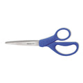Westcott Preferred Line Stainless Steel Scissors, 8" Long, 3.5" Cut Length, Blue Straight Handle