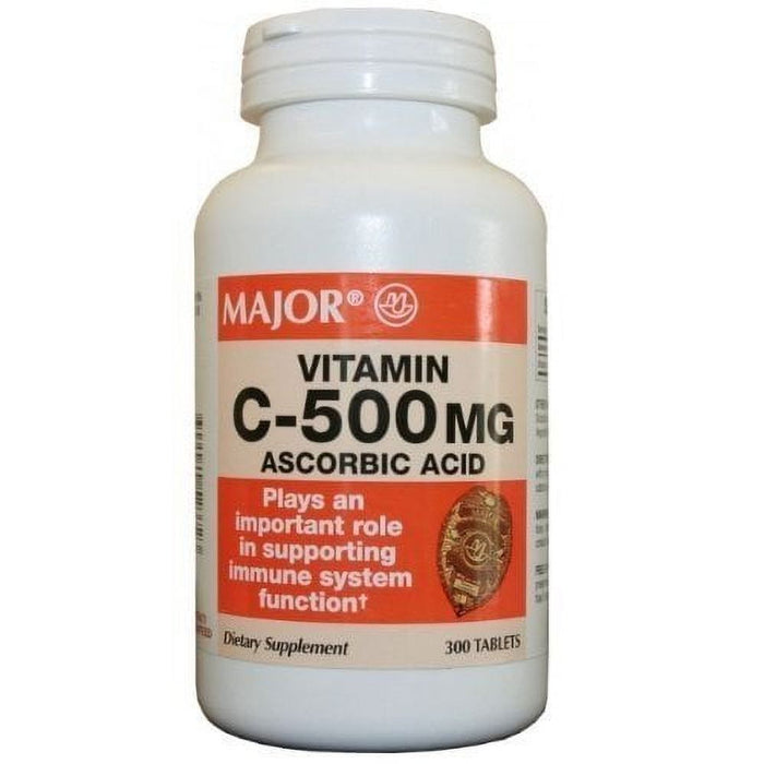 Major Vitamin C 500 Mg, 300 Tablets by Pasteur Pharmacy