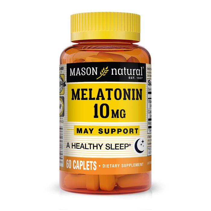 Mason Natural Melatonin 10 Mg With B6 & Calcium - Sleep Aid - 60 Caplets by Pasteur Pharmacy