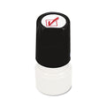 Universal Round Message Stamp, CHECK MARK, Pre-Inked/Re-Inkable, Red
