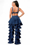 Curvy Denim Ruffle Two-Piece Set {Tall Girl Friendly} by The House of Stylez