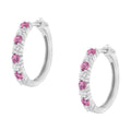 10K White Gold, Â½ Cttw Diamond, & Â½ Cttw Lab-Grown Blue Sapphire Leverback Hoop Earrings (H-I Color, I1-I2 Clarity) by Bids.com