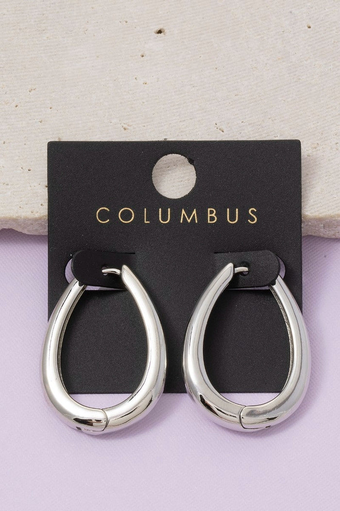 Gold Dipped Oval Hinge Hoop Earrings by Boutique 23
