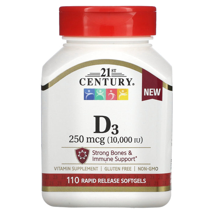 21st Century Vitamin D3 10000 IU Tablets 110 Ct by Pasteur Pharmacy