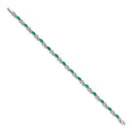 14k White Gold Emerald Infinity 7.25 inch Bracelet by Fine Color Jewels