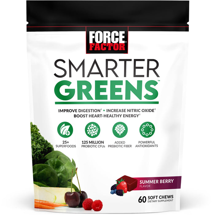 Force Factor® Smarter Greens™ – Summer Berry – Soft Chews by Pasteur Pharmacy