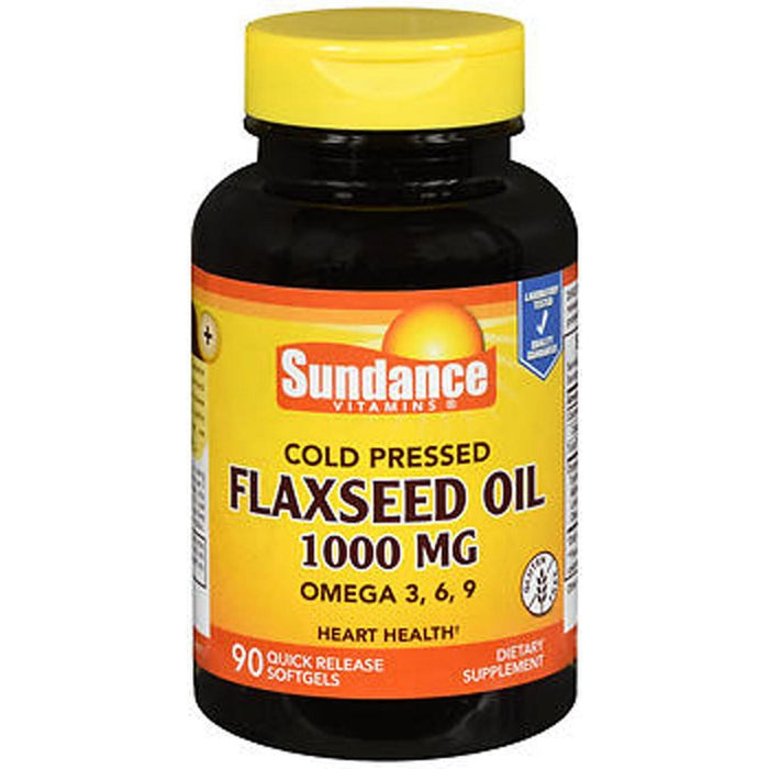 Sundance Vitamins Flaxseed Oil Softgels, 1000 Mg, 90 Tabs by Pasteur Pharmacy