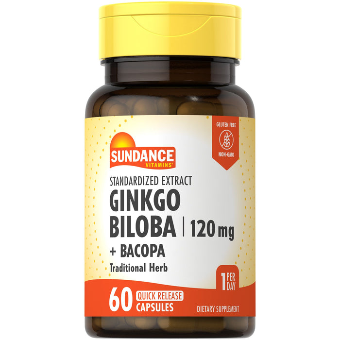 Sundance Vitamins Quick Release Capsules 120Mg Ginkgo Biloba +Bacopa Capsules 60Ea by Pasteur Pharmacy