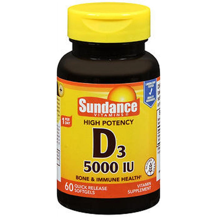 Sundance Vitamins Vitamin D3 High Potency - 60 Softgels by Pasteur Pharmacy