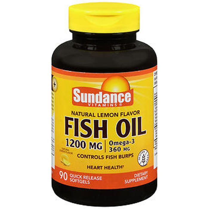 Sundance Vitamins Fish Oil 1200 Mg Omega 3 Softgels, Natural Lemon Flavor by Pasteur Pharmacy