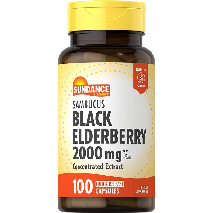 Sundance Sambucus Black Elderberry, 1000 Mg, 100 Caps by Pasteur Pharmacy