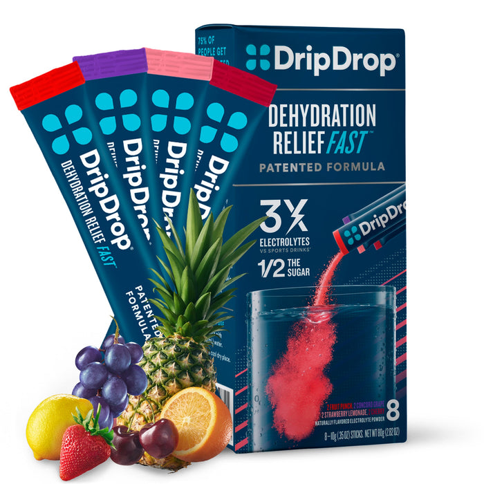 DripDrop PPk 8x10Gm Juice Vrty A/Frt by Pasteur Pharmacy