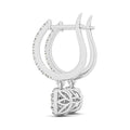 Cushion Shape Halo Style Diamond Drop Earrings in 14k White Gold (1/2 cttw) by Bids.com