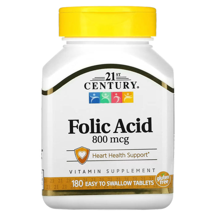 21st Century Folic Acid 0.8 Mg Tablets 180 Ct by Pasteur Pharmacy