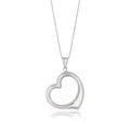 14k White Gold Floating Heart Drop Pendant by Bids.com