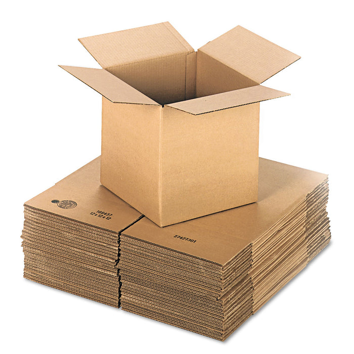 Universal Cubed Fixed-Depth Corrugated Shipping Boxes, Regular Slotted Container, X-Large, 12" x 12" x 12", Brown Kraft, 25/Bundle