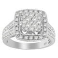 10K White Gold Diamond Cluster Ring (1 Cttw, H-I Color, SI2-I1 Clarity) - Size 6-1/2 by Bids.com