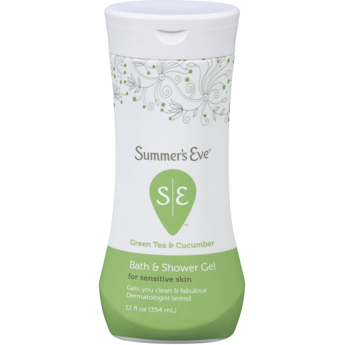 Summer's Eve Bath & Shower Gel, For Sensitive Skin, Green Tea & Cucumber 12 Oz by Pasteur Pharmacy