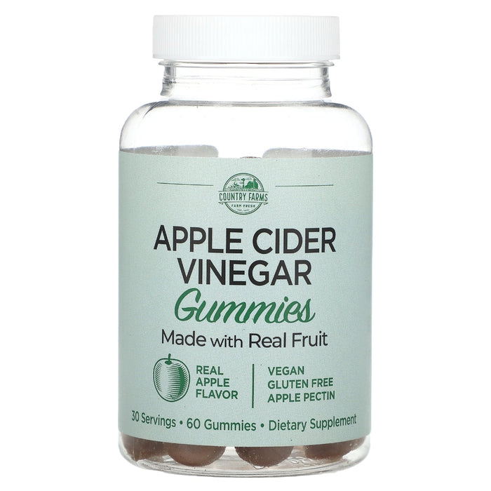 Country Farms Apple Cider Vinegar Gummies, Real Apple, 60 Gummies by Pasteur Pharmacy