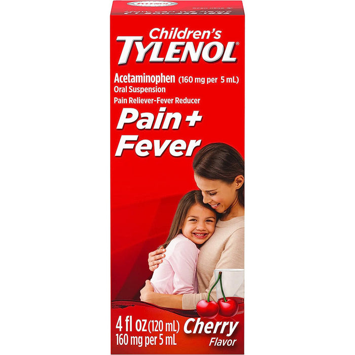 Tylenol Pain + Fever, 160 Mg, Cherry Flavor, Ages 2-11 Years 4 Oz by Pasteur Pharmacy