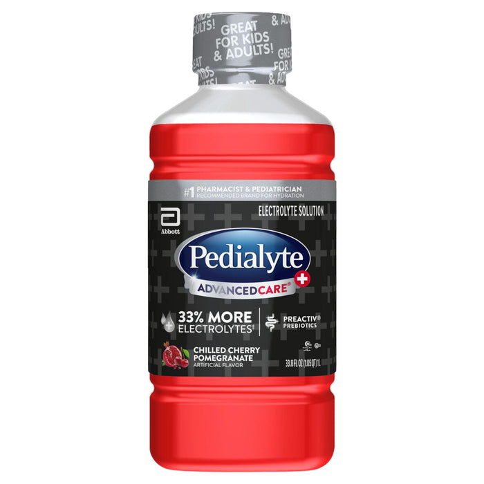Pedialyte Advanced Care Plus Electrolyte Solution Drink, Chilled Cherry Pomegranate 33.8 Fl Oz by Pasteur Pharmacy
