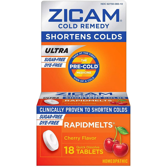 Zicam Cold Remedy Ultra RapidMelts - Sugar-Free Cherry, 18 Quick Dissolve Tablets by Pasteur Pharmacy