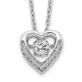Cz Silver Heart Necklace by Fine Color Jewels