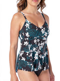 Swim Solutions Garden Confetti Underwire Babydoll Tankini Top, Size 8 by Vanessa Jane