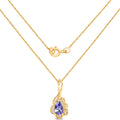 0.40 Carat Genuine Tanzanite and White Diamond 14K Yellow Gold Pendant by Bids.com