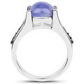 3.20 Carat Genuine Tanzanite and Black Spinel .925 Sterling Silver Ring by Bids.com