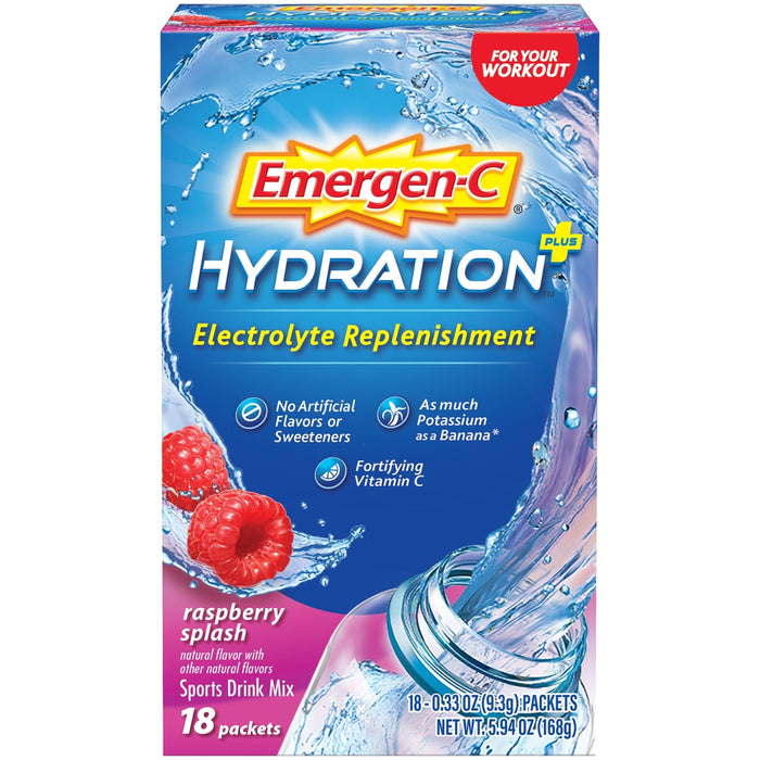 Emergen-C Hydration Plus Sports Drink Mix, Raspberry Splash by Pasteur Pharmacy