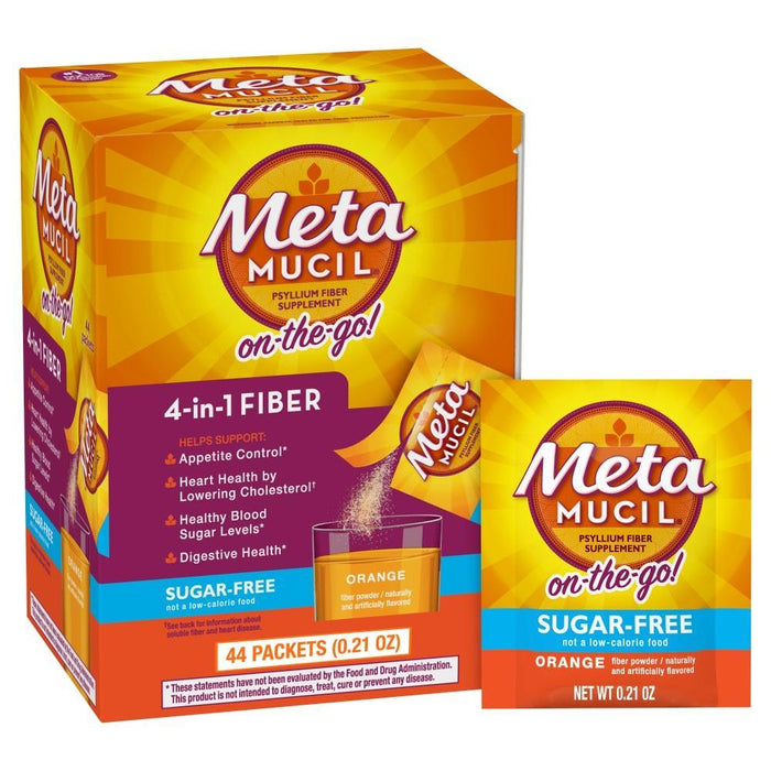 Metamucil Psyllium Daily Fiber Supplement Powder Packets Orange Smooth by Pasteur Pharmacy