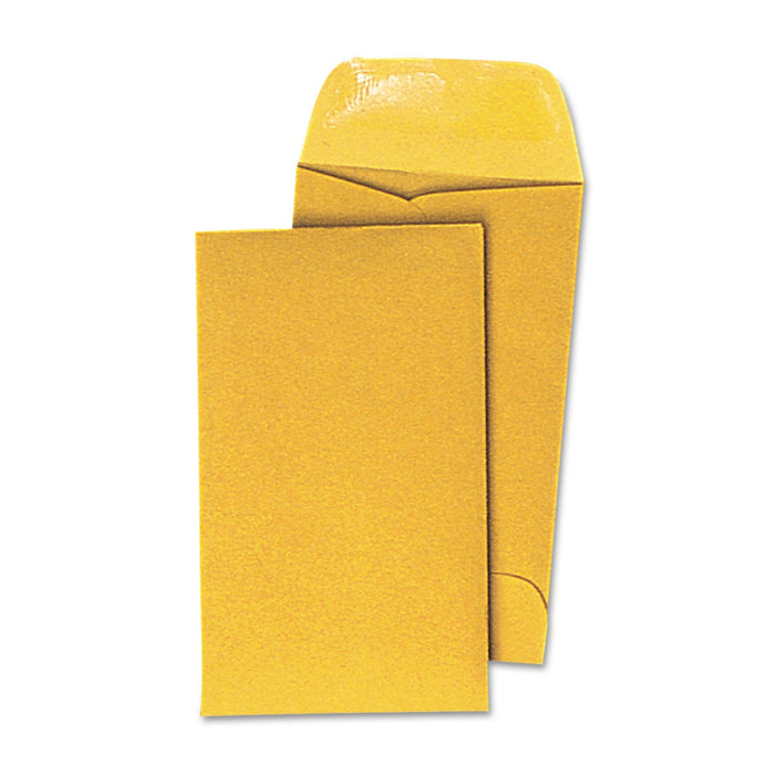 Universal Kraft Coin Envelope, #5 1/2, Round Flap, Gummed Closure, 3.13 x 5.5, Light Brown Kraft, 500/Box