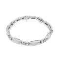 14K White Gold 2.0 Cttw Channel-Set Alternating Baguette and Princess-Cut Diamond Link Bracelet (H-I Color, SI2-I1 Clarity) - Size 7 by Bids.com