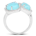 5.30 Carat Genuine Amazonite And White Topaz .925 Sterling Silver Ring by Bids.com