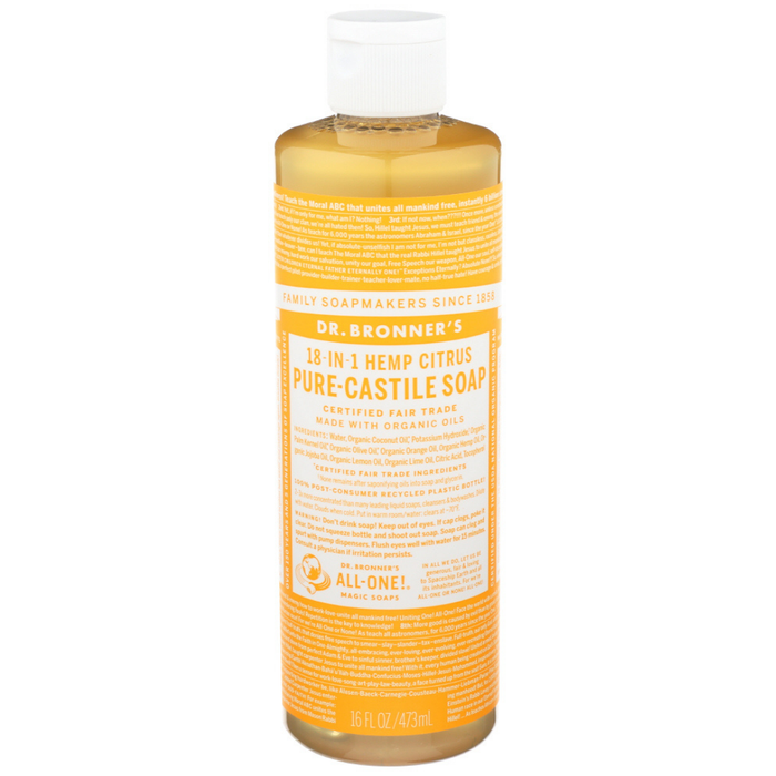 Dr. Bronner's Pure Castile Liquid Soap Citrus Orange -- 16 Fl Oz by Pasteur Pharmacy