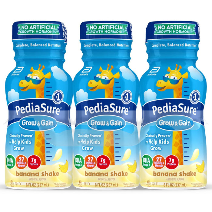 PediaSure Grow & Gain Kids’ Nutritional Shake Banana Ready-to-Drink 8 Fl Oz Bottles by Pasteur Pharmacy