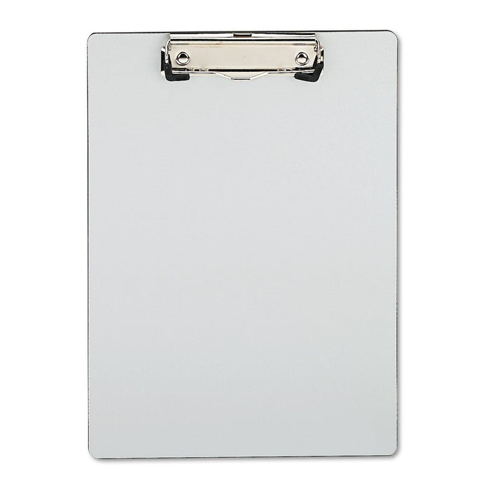 Universal Plastic Brushed Aluminum Clipboard, Portrait Orientation, 0.5" Clip Capacity, Holds 8.5 x 11 Sheets, Silver