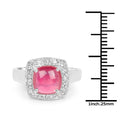 3.31 Carat Glass Filled Ruby and White Topaz .925 Sterling Silver Ring by Bids.com