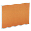Universal Bulletin Board, Natural Cork, 48 x 36, Satin-Finished Aluminum Frame
