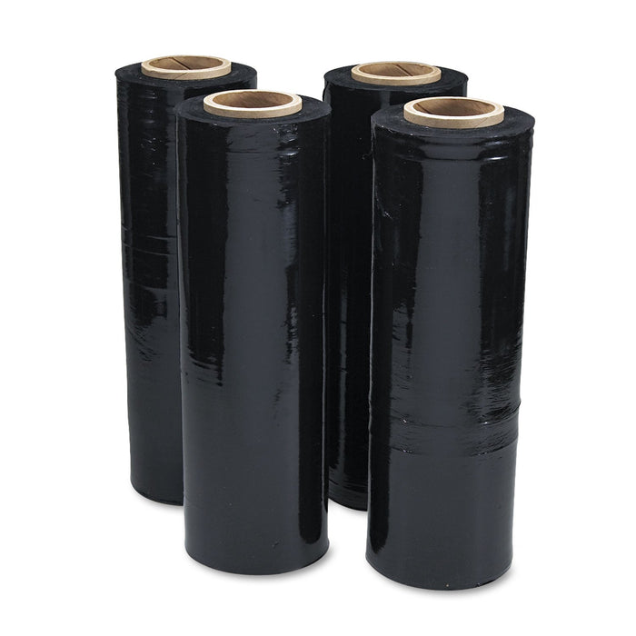 Universal Black Stretch Film, 18" x 1,500 ft Roll, 20 mic (80-Gauge), 4/Carton
