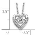 Cz Silver Heart Necklace by Fine Color Jewels