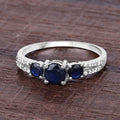 1.08 Carat Genuine Blue Sapphire and White Diamond 14K White Gold Ring by Bids.com